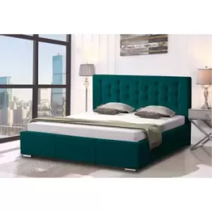 Image of Envisage Trade - Pinia Upholstered Beds - Plush Velvet, Small Double Size Frame, Green - Green