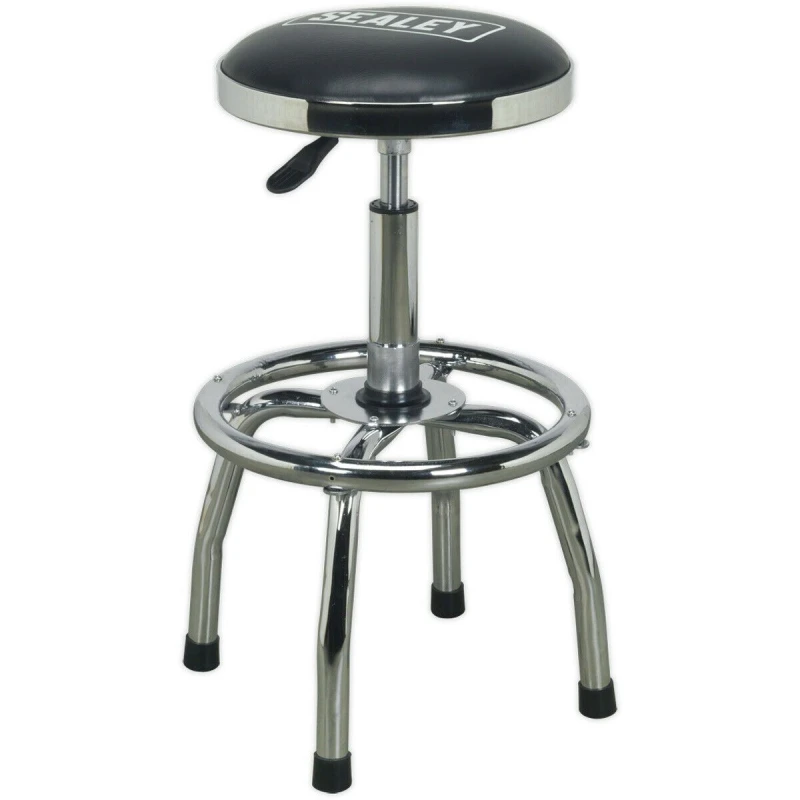 Image of Loops Heavy-Duty Pneumatic Workshop Stool - Adjustable Height Swivel Rotating Seat Multi