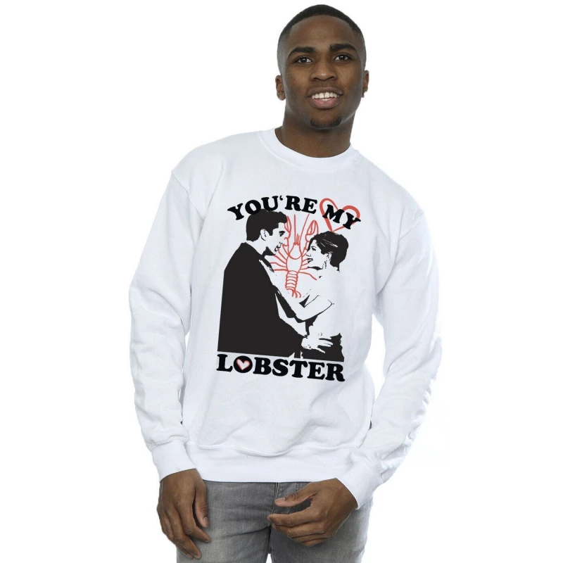 Image of Friends Friends Men You're My Lobster Rachel & Ross Sweatshirt in White Size: Small White S Male 5063376345255