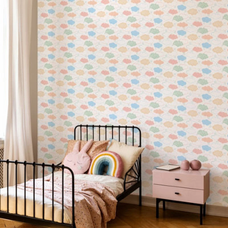 Image of Hoopla Walls Fluffy Clouds Pastel Riot 10M Wallpaper