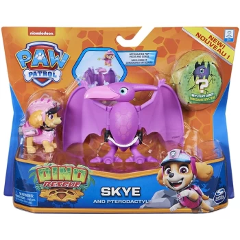 Image of PAW Patrol Dino Rescue - Skye and Pterodactyl Action Figure Set