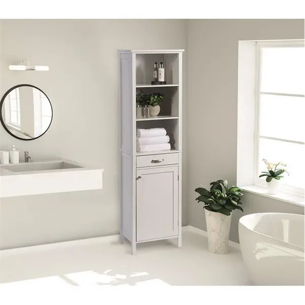 Image of Greenhurst Tall Storage Cabinet - White One Size
