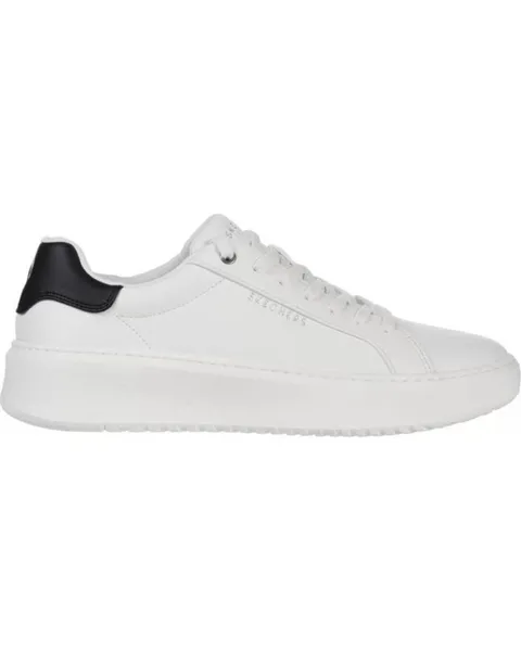 Image of Skechers Mens Court Break Suit Leather Trainers UK Size 10 (EU 45) White SKE2342-WHT-10