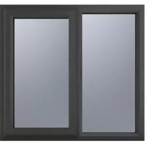 Image of Crystal Casement uPVC Window Left Hand Opening Next To a Fixed Light 1190mm x 965mm Obscure Double Glazing /White in Grey