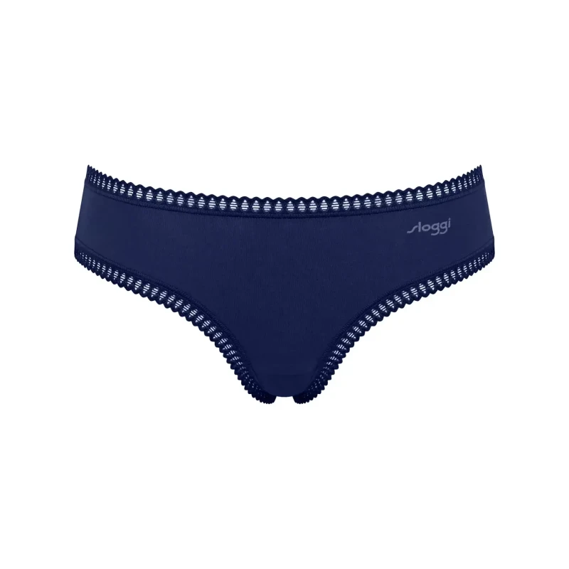 Image of Sloggi Pack of 3 Go Crush Hipsters in Cotton Blue navy+black+printed Women S;M;L;XL;XXL
