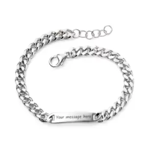 Image of JG Signature Childrens Silver ID Bar Curb Chain Bracelet