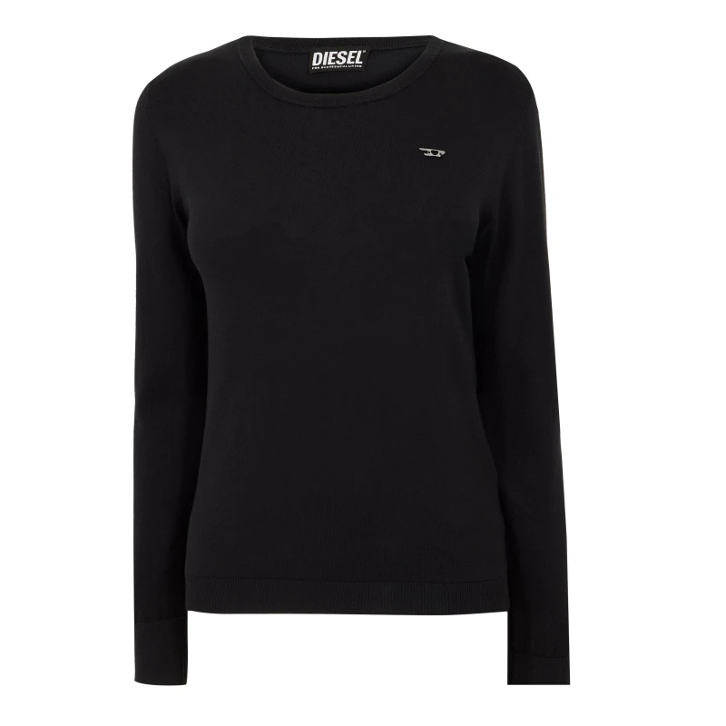 Image of Diesel Womens Ariane Mgli Knitted Hoodie Black female 6