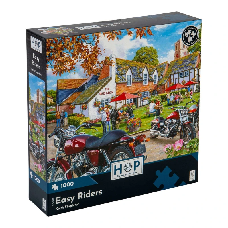 Image of The House Of Puzzles Easy Riders, 1000 Piece Jigsaw Puzzle Multi unisex