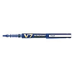 Image of Pilot Hi-Tecpoint V7 Cartridge System Rollerball Pen Medium 0.4mm Blue Pack of 10