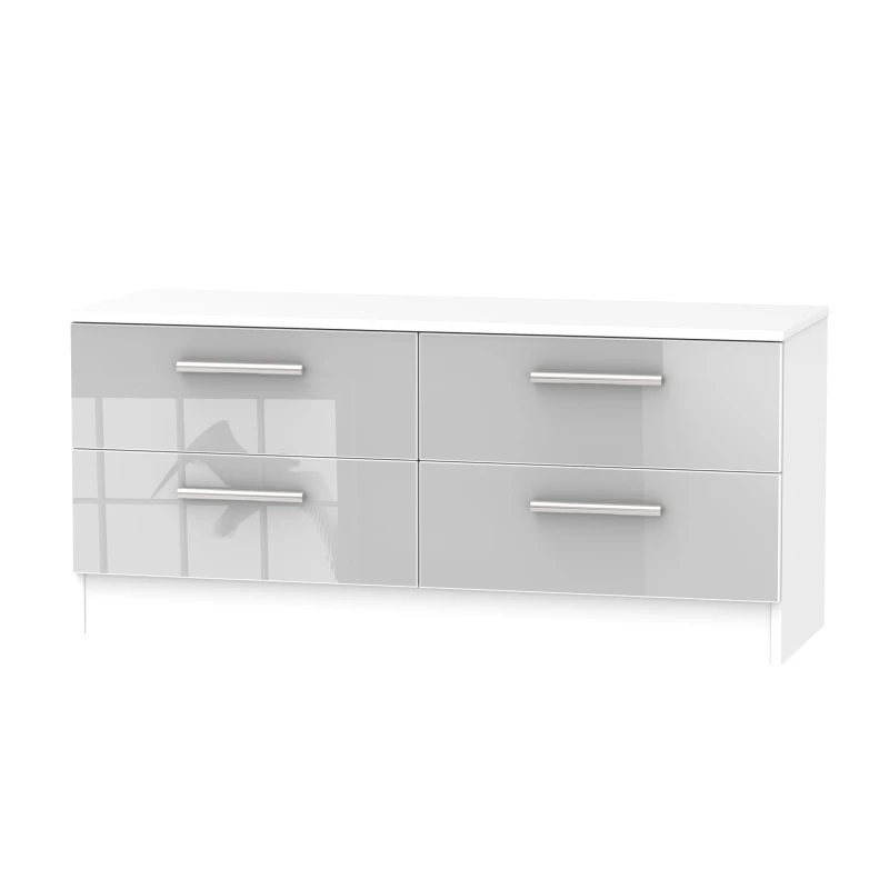 Image of Trent 4 Drawer Bed Box In Grey & White (Ready Assembled)