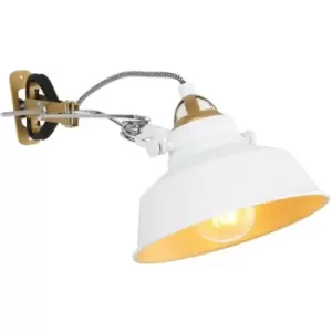 Image of Sienna Lighting - Sienna Nove Dome Wall Light White Matt, Gold