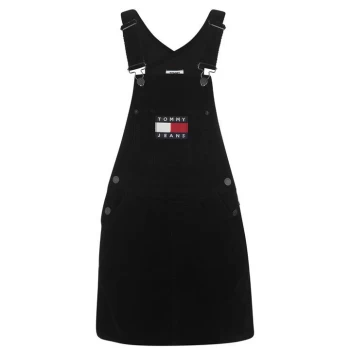 Image of Tommy Jeans Dungaree Dress - TOMMY BLACK