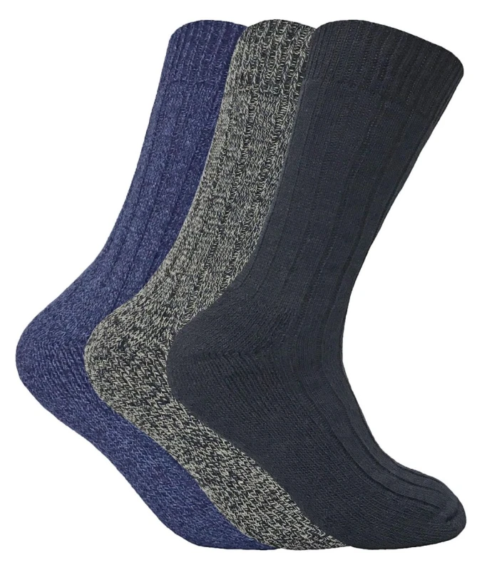Image of Sock Snob Sock Snob Men Winter Warm Wool Blend Hiking Boots Socks in Blue Size: 6-11 Blue 6-11 Male 5060597070676