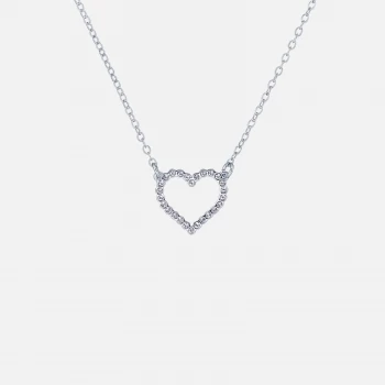 Image of Ted Baker Womens Lendra: Crystal Heart Pendant - Silver Tone, Clear Crystal