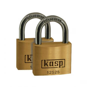 Image of Kasp K12525D2 Premium Brass Padlock - 25mm - Twin