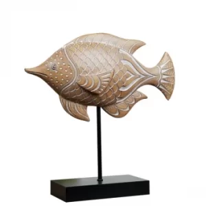 Image of Carved Sandstone Effect Fish Ornament