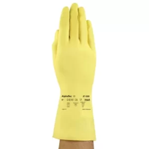 Image of Chemical Resistant Gloves, Yellow Rubber, Size 9