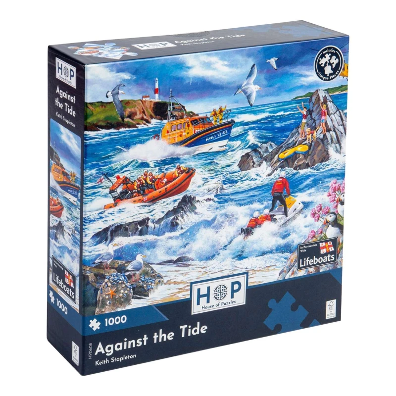 Image of The House Of Puzzles Against The Tide, 1000 Piece Jigsaw Puzzle Multicolor Unisex
