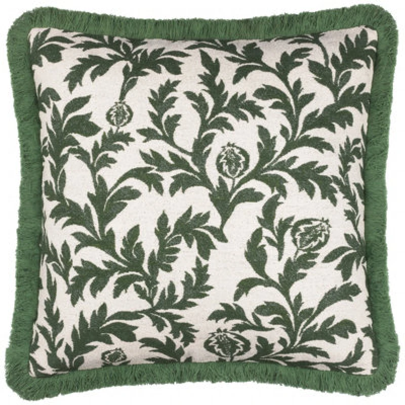 Image of Paoletti Paoletti Hedera Jacquard Cushion in Green Size: 45cm x 45cm Green 45cm x 45cm Unisex 5025532827340