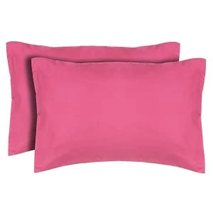 Image of Catherine Lansfield Pair of Non-Iron Housewife Pillowcases - Hot Pink