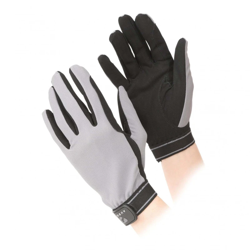 Image of Aubrion Aubrion Mesh Riding Gloves in Grey Size: Medium Grey M Unisex 5059958722477