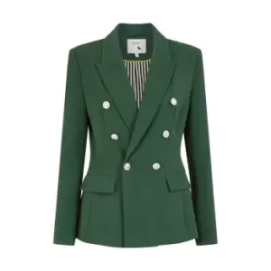 Image of Yumi Khaki Green Blazer With Button Detail - Green