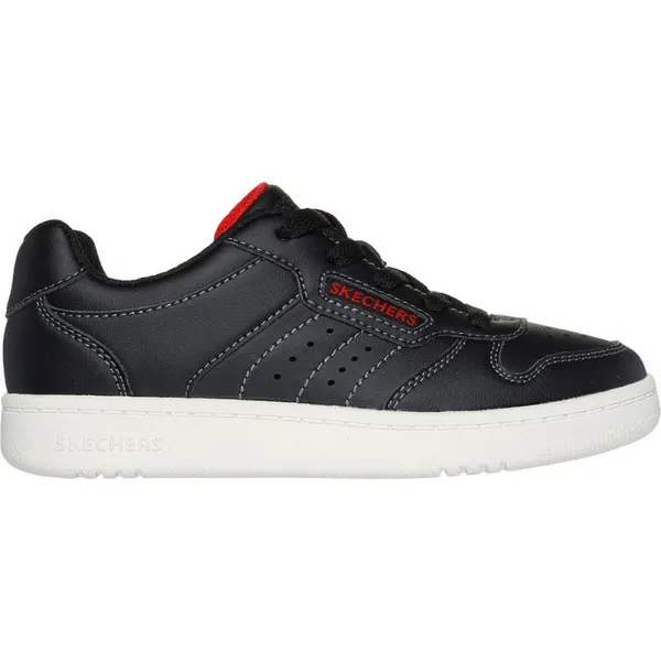 Image of Skechers Boys Quick Street Vorton Leather Upper Trainers UK Size 5 (EU 38) Black SKE2293-BLK-5