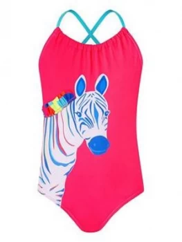 Image of Accessorize Girls Recycled Zoe Zebra Swimsuit - Multi