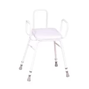 Image of NRS Healthcare Malvern Vinyl Seat Perching Stool (with Arms + Back)