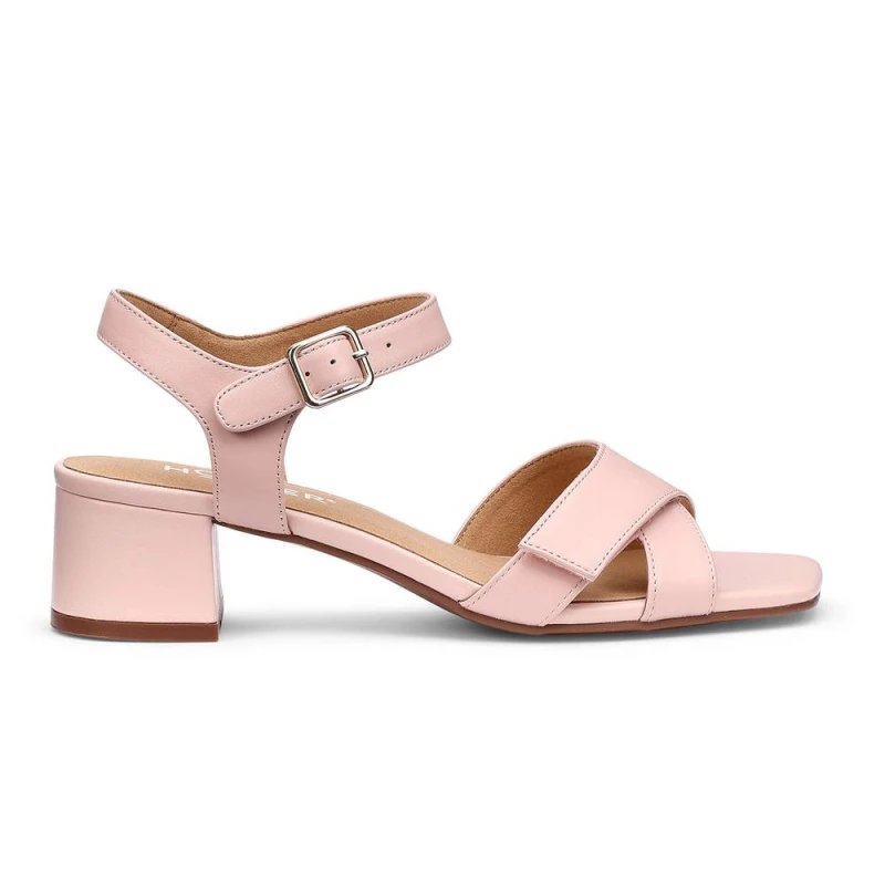 Image of Hotter Womens 'Riviera' Block Heel Sandals in Light Pink Size: 4 Light Pink Female 4