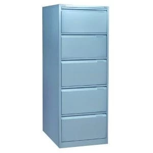 Image of Bisley 5 Drawer Filing Cabinet Flush Fronted Goose Grey BS5EGY