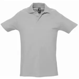 Image of SOLS Mens Spring II Short Sleeve Heavyweight Polo Shirt (M) (Grey Marl)