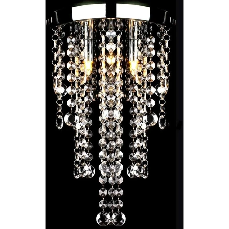 Image of VIDAXL White Metal Ceiling Lamp with Crystal Beads Vidaxl 8718475891383