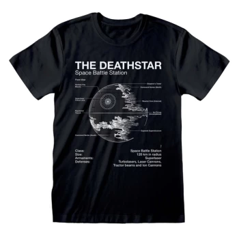 Image of Star Wars - Death Star Sketch Unisex Large T-Shirt - Black