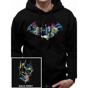 Image of Batman - Gotham Face Mens Small Hooded Sweatshirt - Black
