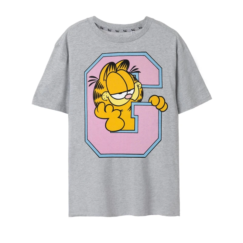 Image of Garfield Garfield Men Short Sleeved T-Shirt in Grey Size: large Grey L Male 5063203008193