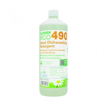 Image of Clover ECO 490 Dishwashing Detergent 1 Litre Pack of 12 490