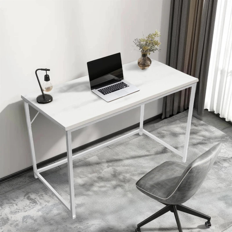 Image of House of Home White Computer Desk Metal Frame White unisex 100x50x76
