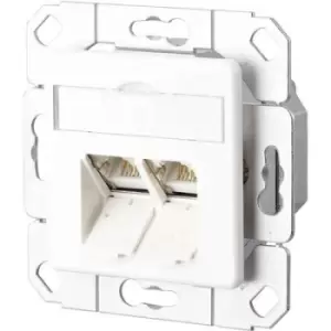 Image of Metz Connect Network outlet Flush mount Insert with main panel CAT 6 2 ports Pure white
