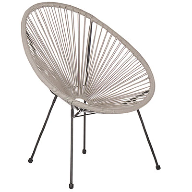 Image of Beliani Garden Chair Acapulco Ii Pe Rattan Light Grey