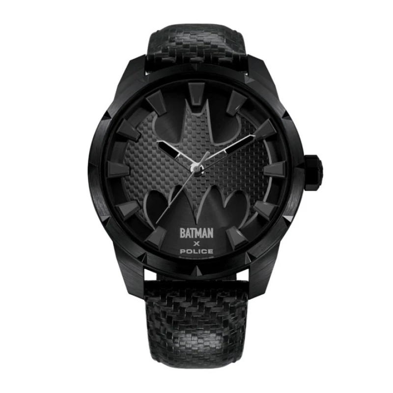 Image of Police The Bat Black Leather Strap Watch - Limited Edition - W44149