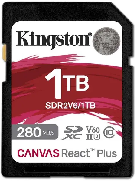 Image of Kingston Technology Kingston Canvas React Plus V60 1TB SDXC Memory Card SDR2V6/1TB