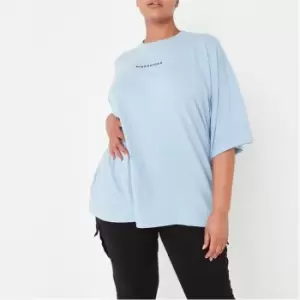 Image of Missguided Msgd Washed Drop Shlder Tshirt - Blue