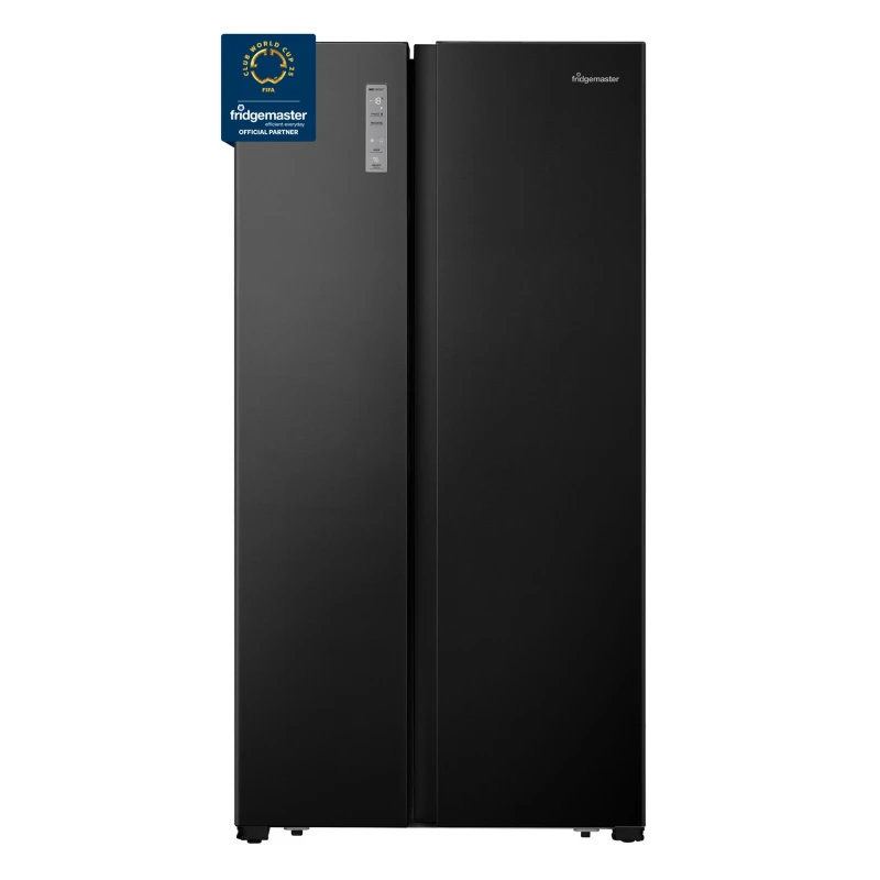 Image of Fridgemaster MS91520EB Total No Frost American Fridge Freezer - Black - E Rated