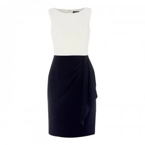 Image of DKNY Sheath Ruffle Dress - Boo - Blk Combo