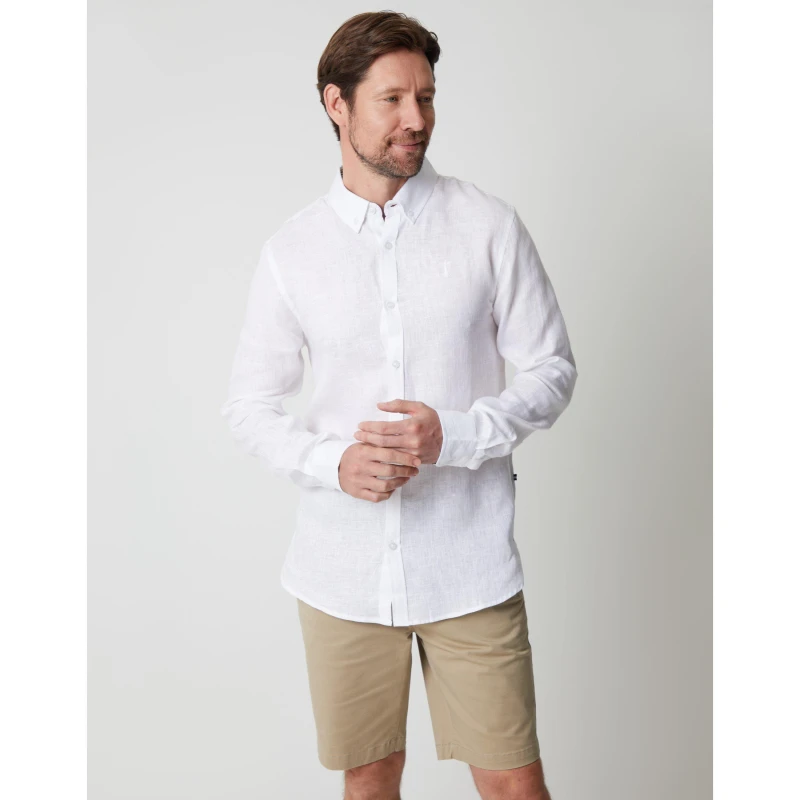 Image of Saltwell Mens Long-Sleeve Oxford Shirt White male Small