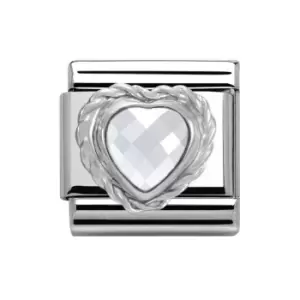 Image of Nomination Classic Silver Sparkling Heart Charm