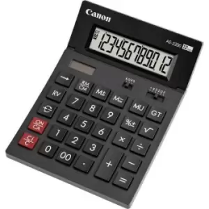 Image of Canon AS-2200 Desk calculator Dark grey Display (digits): 12 solar-powered, battery-powered (W x H x D) 140 x 34 x 198 mm
