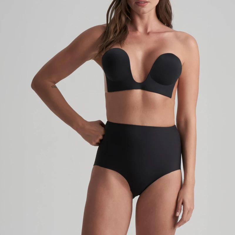 Image of Bye Bra Adhesive Seamless U Bra Black female D