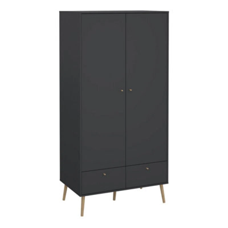 Image of Furniture To Go Cumbria Wardrobe with 2 Doors + 2 Drawers in Grey Grey Unisex